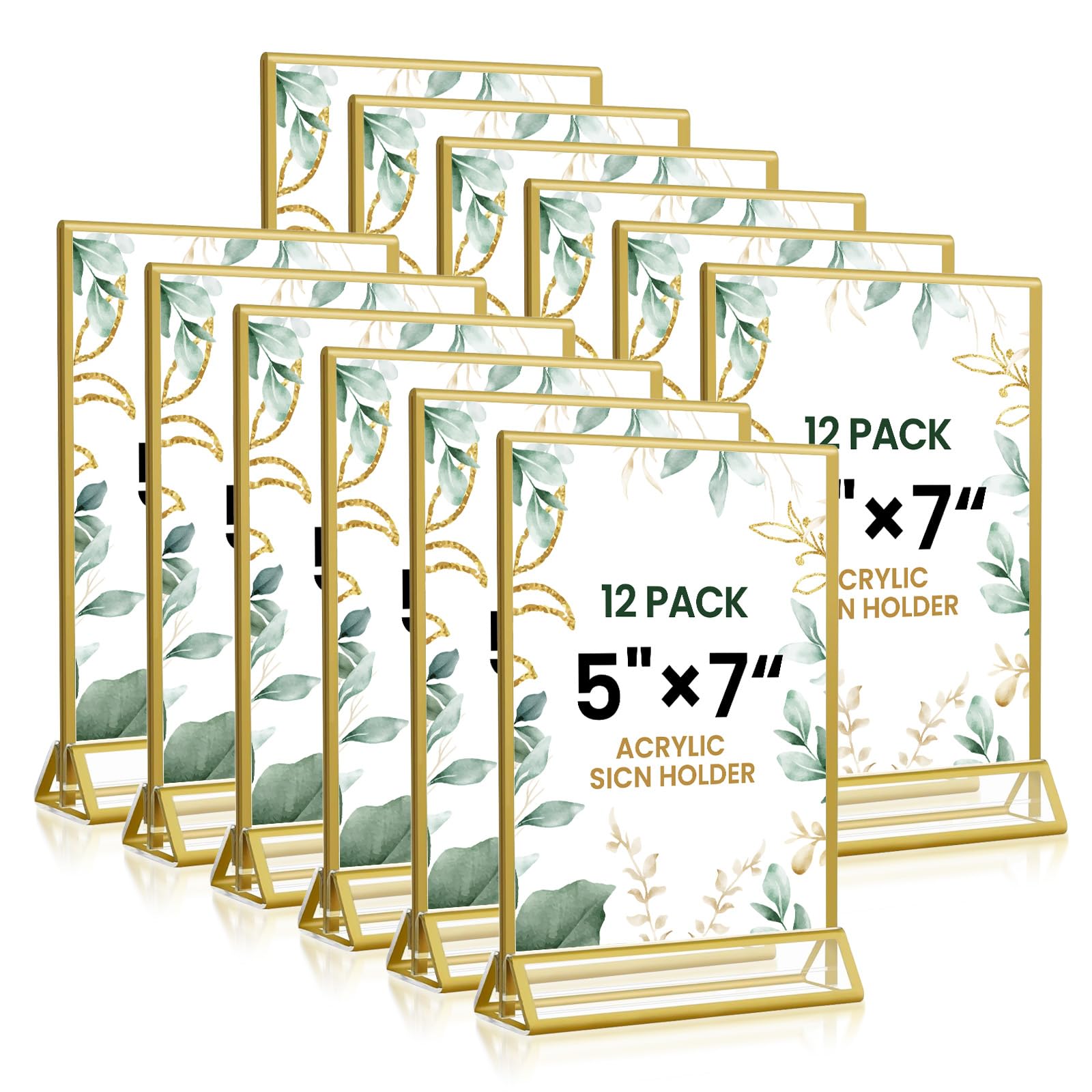 Amazon.com: 5x7 Gold Acrylic Sign Holder, 12 Pack Wedding Table